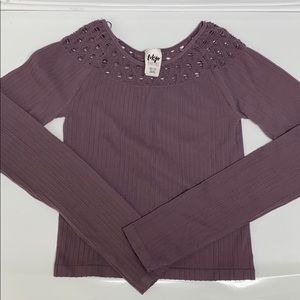Tokyo Darling XS long sleeve purple cropped top